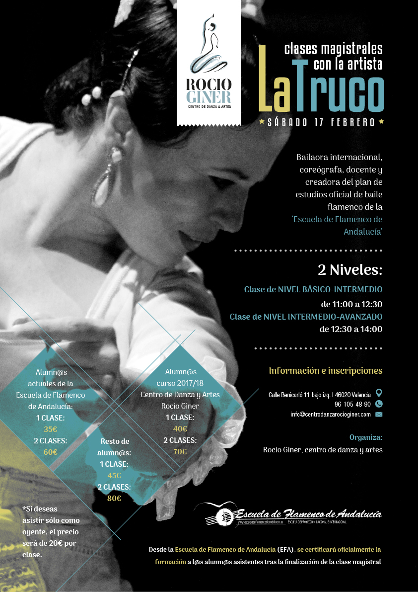 clases magistrales flamenco en Valencia con La Truco